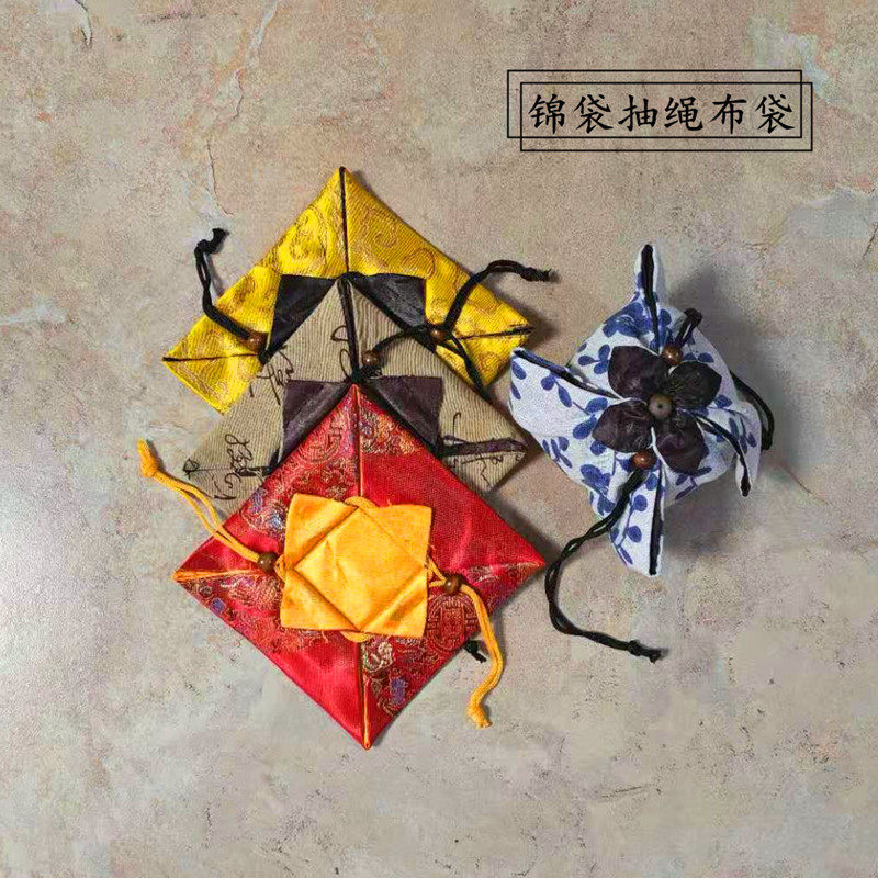 热销国风紫砂壶抽绳锦袋