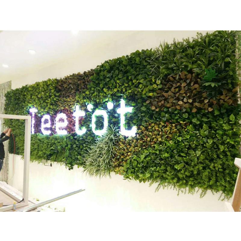 工厂直销仿真植物墙绿植墙背景墙商场绿化装饰防火草皮假植物