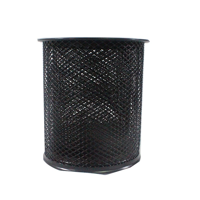 工厂直供圆形网格金属多种功能笔筒桌面办公收纳盒学生办公桌笔筒