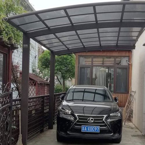 厂家供应铝合金停车棚户外停车场膜结构遮阳遮阳棚PC板挡雨棚