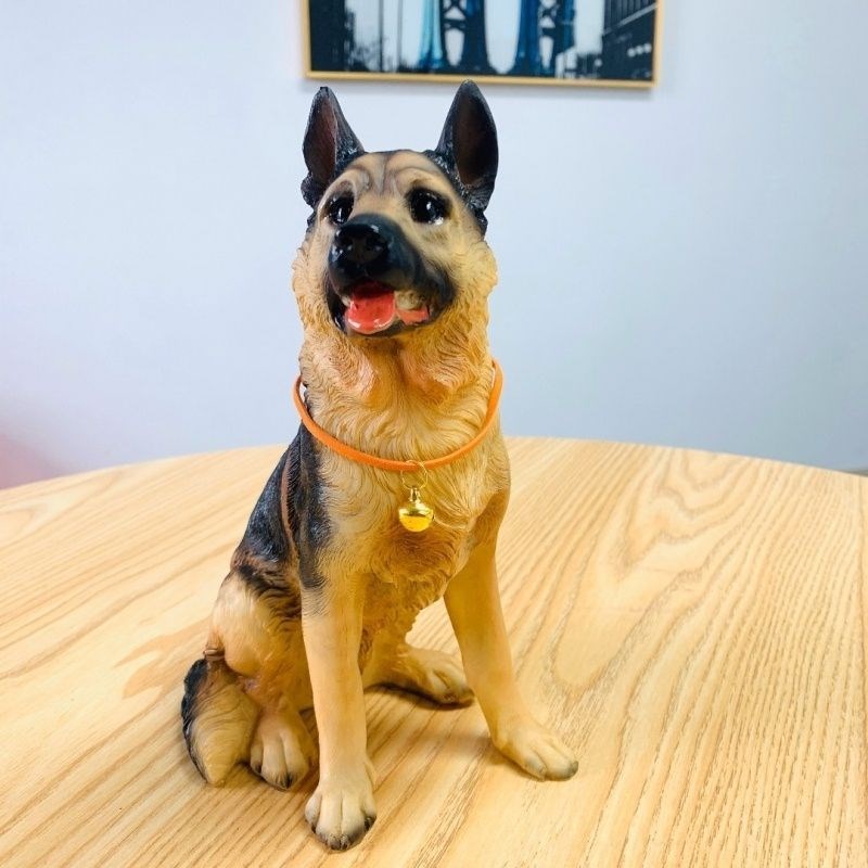 包邮仿真德牧狼狗现代客厅家居动物玄关可爱模型创意装饰品小摆件