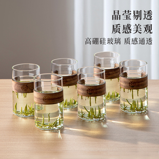 家用水杯绿茶杯待客玻璃杯子凉水壶R套装 玻璃杯套装 专用茶杯喝水