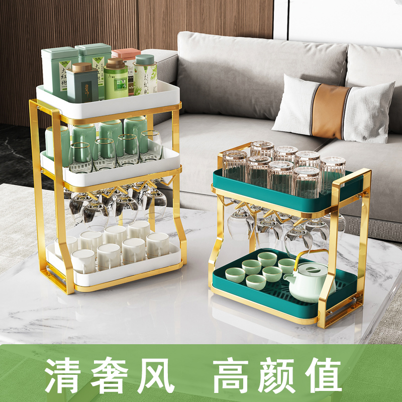 轻奢红酒杯d架沥水收纳置物架倒挂架子茶杯玻璃杯放杯子托盘家用