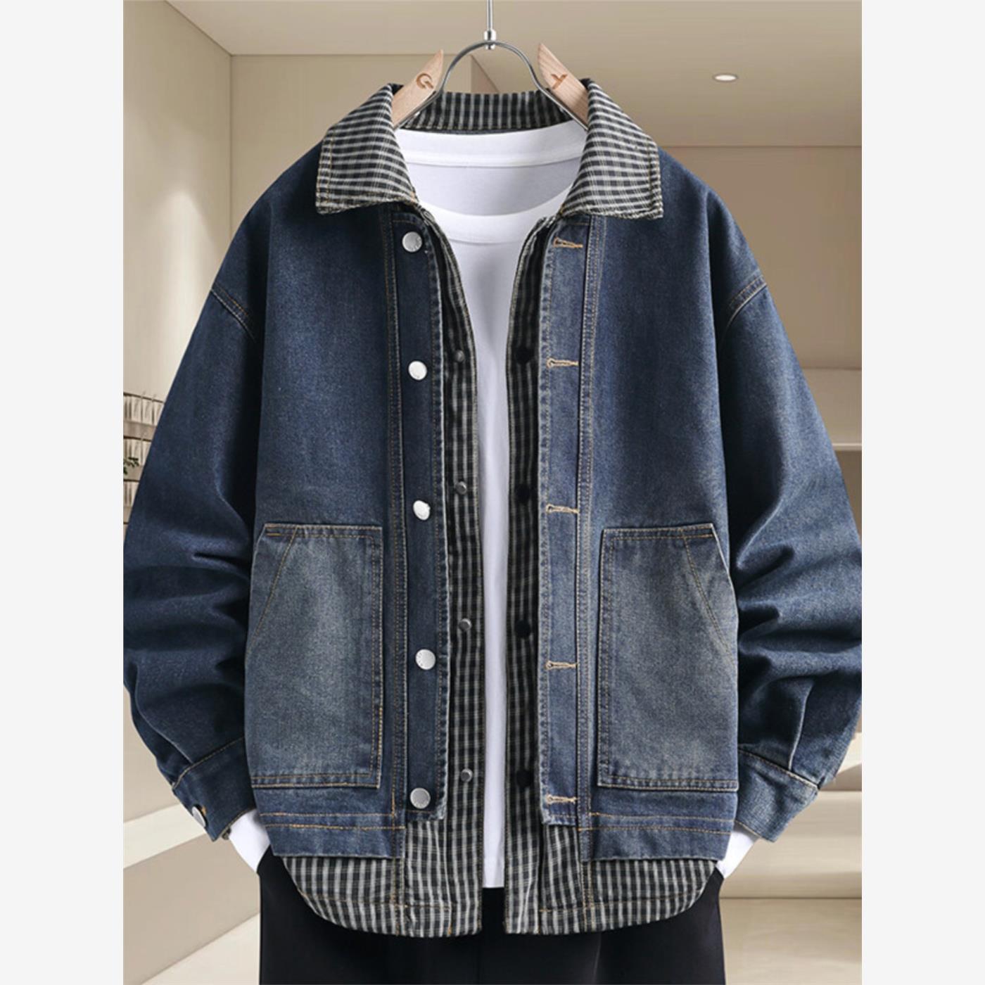 青少年假两件套牛仔服装