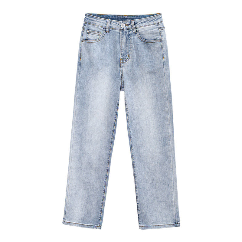 浅色牛仔裤女秋季2025新款高腰显瘦九分小个子夏季薄款直筒烟管裤