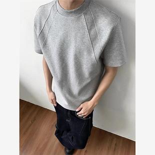 280g太空棉空气层正肩短袖 型抗皱硬挺T恤半袖 男款 boxy版 夏季 美式