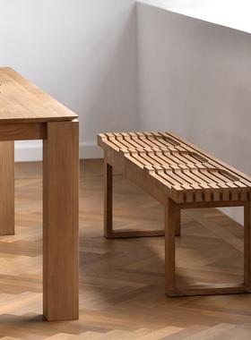 JOLOR进口原创北欧现代简约柚木实木长条凳床尾凳玄关凳