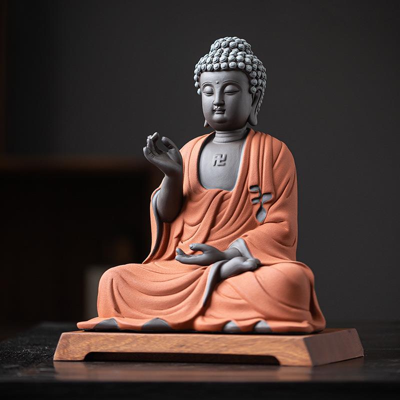 中式大日如来摆件陶瓷释迦摩尼佛像家居客厅玄关装饰工艺摆设