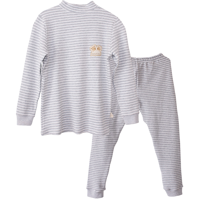 儿童内衣套装纯棉加厚中高领女宝宝棉毛衫男童彩棉保暖打底秋衣裤