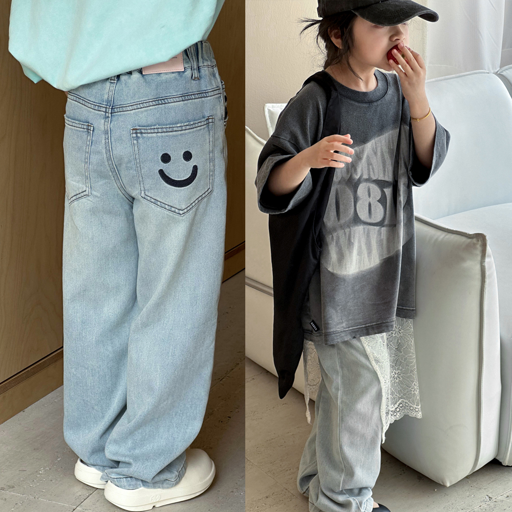 女童裤子春装2025新款儿童牛仔裤阔腿裤长裤童装中大童春秋直筒裤