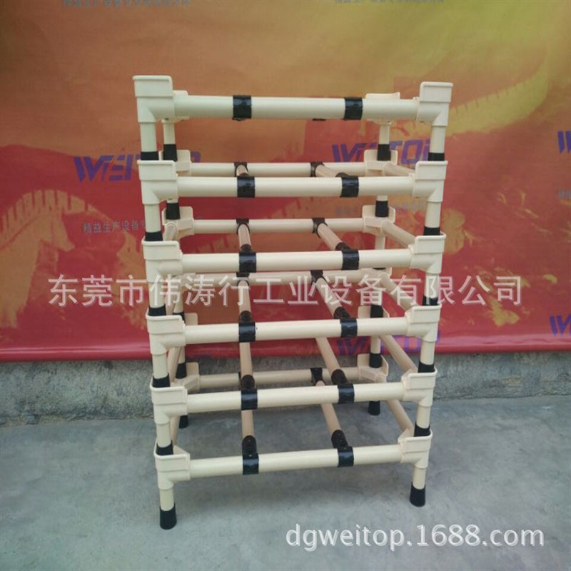 厂家供应米黄色线棒架精益管不锈钢钢塑复合管柔性线棒周转架