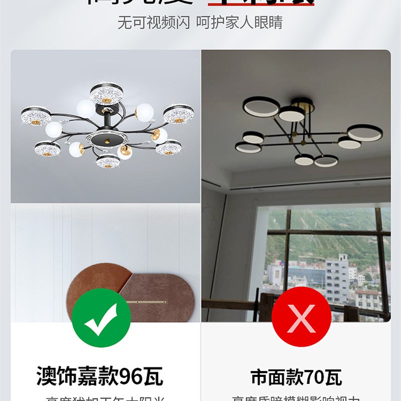 客厅吊灯2023年新款现代简约大气主灯广东中山客厅灯套餐灯具大全