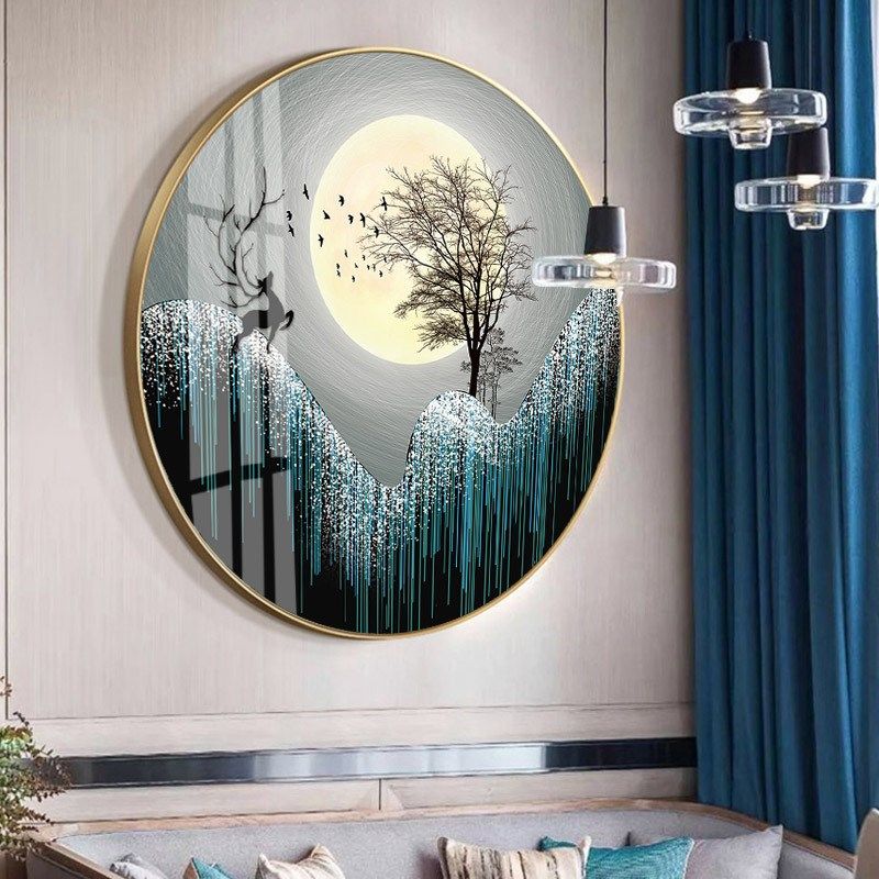 2020年新款5D钻石画满钻圆形鹿客厅水晶手工自己点贴砖珠绣十字绣,居家布艺,钻石绣,淘宝优惠券,粉丝福利购,淘宝优惠卷