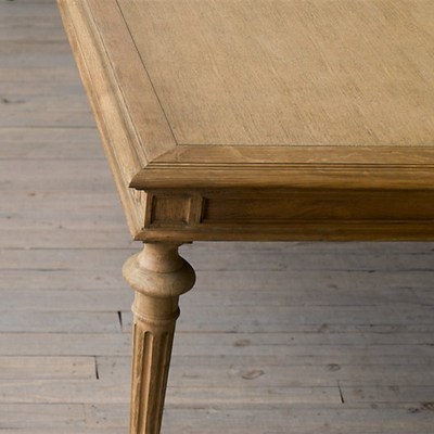 法式乡村复古实木橡木长餐桌美国RH原单茶桌美式简约客厅家用饭桌