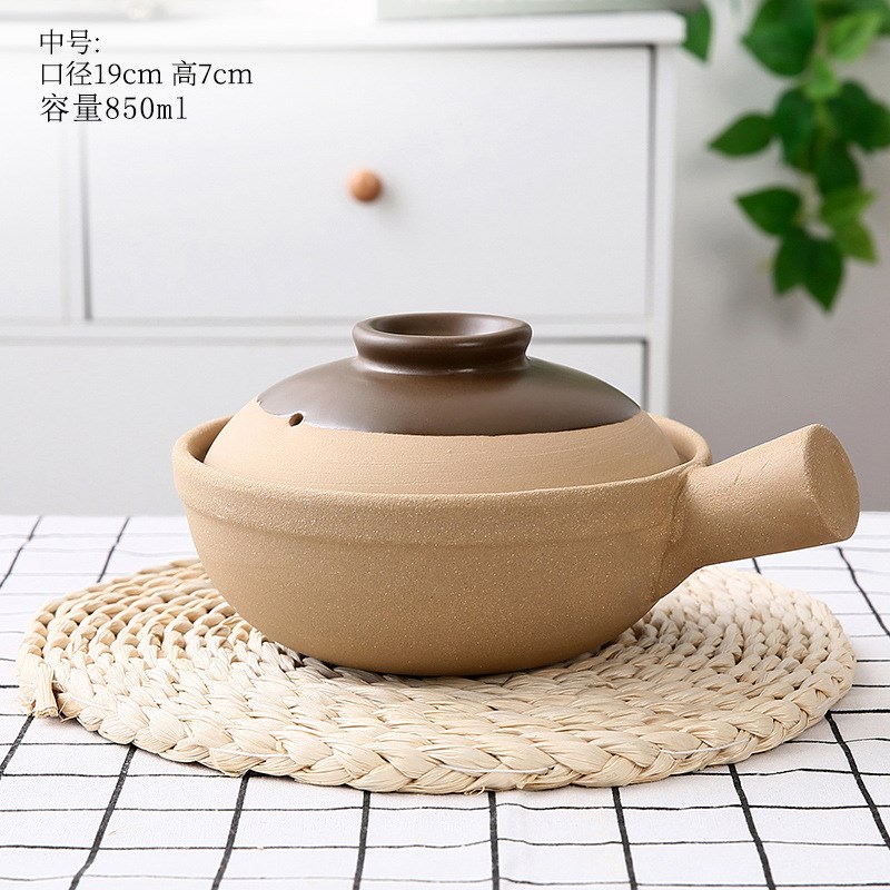 耐高温老式煲锅传统陶土无釉煲仔饭土砂锅家用单手柄小沙煲商用