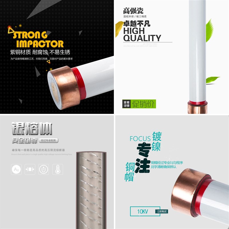 RN4-20KV RN2-20KV/0.5A   高压限流熔断器 410*55户内高压熔断器