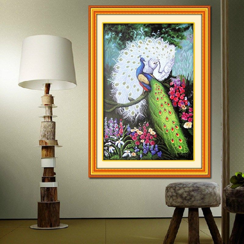 5d钻石画2021新款满钻全贴点钻十字绣自己绣手工绿光森林孔雀客厅,居家布艺,钻石绣,淘宝优惠券,粉丝福利购,淘宝优惠卷