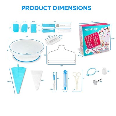 135件套生日蛋糕裱花台裱花嘴 转盘烘焙工具套装Cake turntable