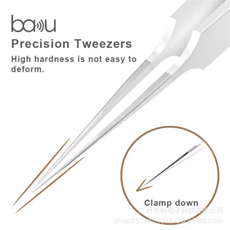 巴酷BA-5-SA-16不锈钢镊子数码手机PCB主板工业精密维修镊子尖头