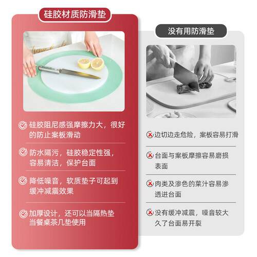 圆形硅胶切菜板防滑垫隔热垫案板固定垫厨房保护垫台面垫防烫垫子