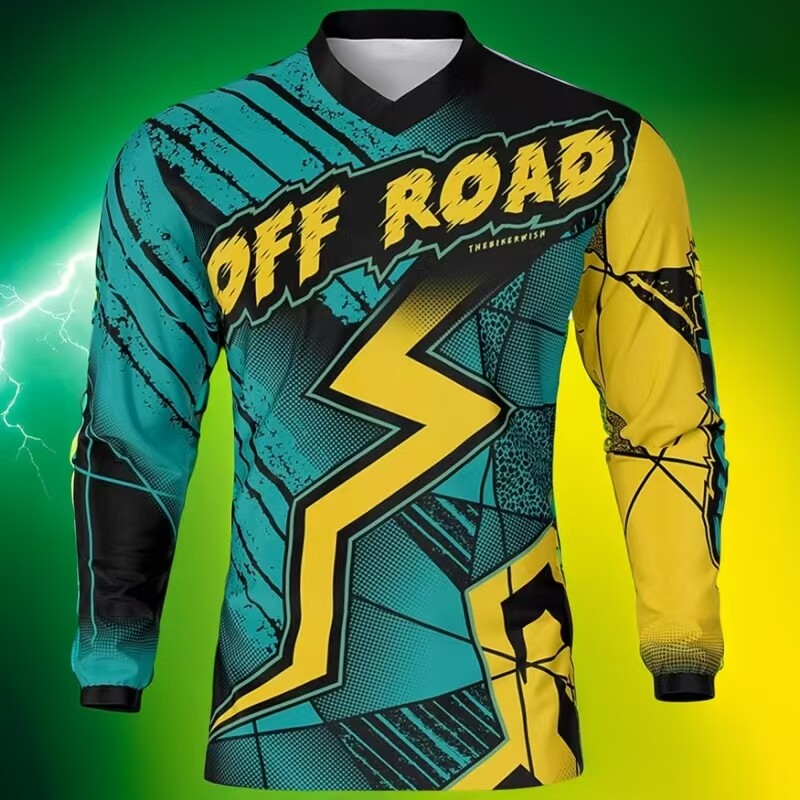 RIDER WISH新款越野速降服长袖速干透气机车服男款山地车摩托车服