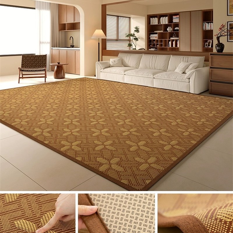 凉席地垫竹编日式榻榻米藤席夏季地毯客厅家用茶几茶室卧室好打理