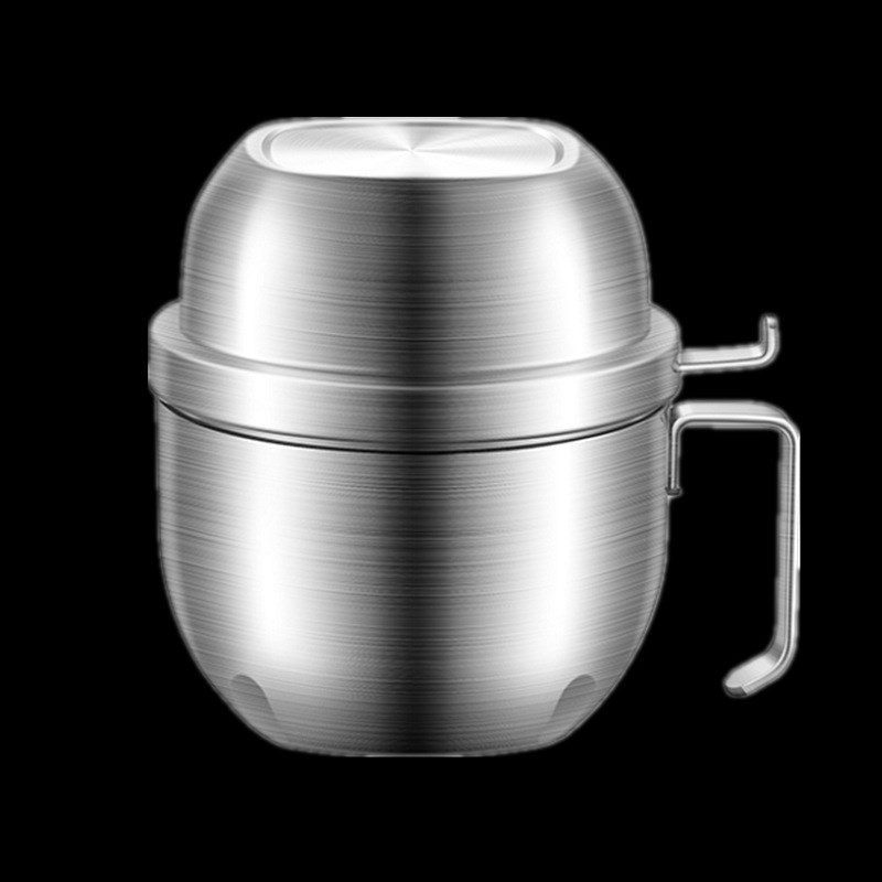 泡面碗不锈钢上班族便当餐盒 学生饭盒食堂双层保温防烫快餐杯