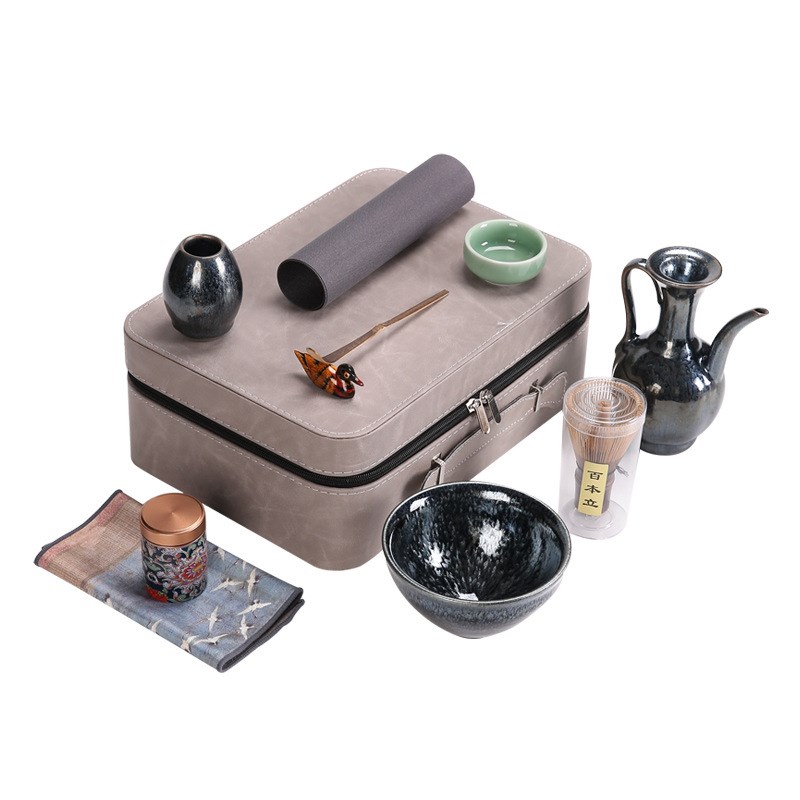 日式建盏茶筅套装抹茶工具刷子竹子宋代点茶茶具组茶艺茶道茶具碗