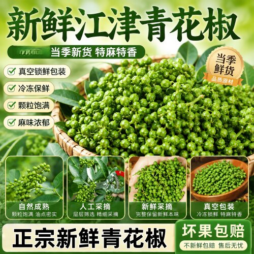 四川新鲜青花椒真空保鲜特麻生花椒现摘鲜藤椒重庆江津新花淑粒湿