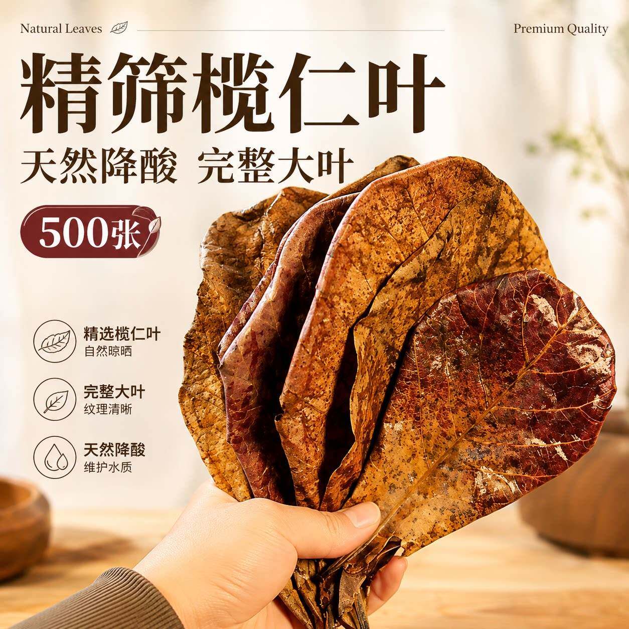 天然榄仁叶斗鱼专用橄榄叶鱼缸ph调节剂乌龟缸懒人叶软水降酸神器