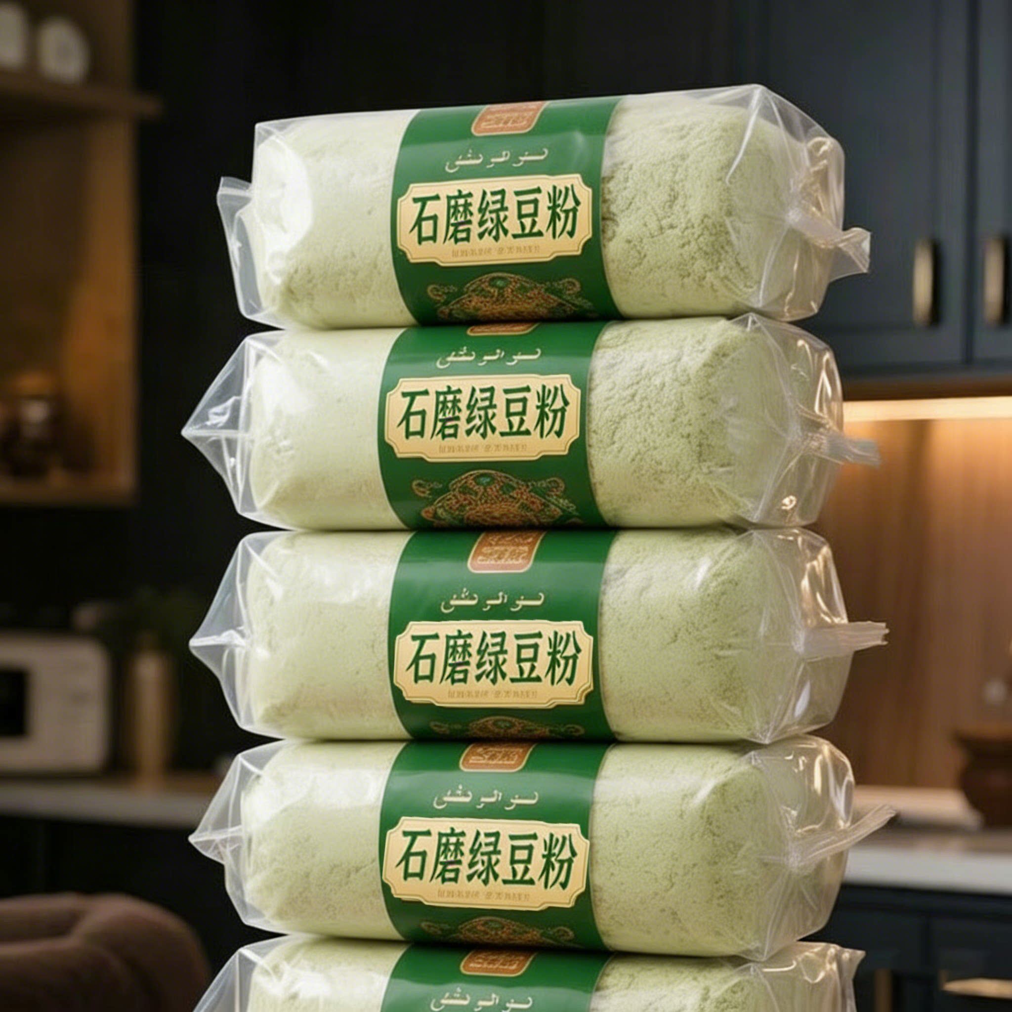 绿豆粉绿豆面山东特产绿豆粉皮现磨无添加0脂粗粮面条粉丝绿豆糕