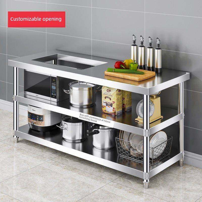 不锈钢嵌入式厨房工作台液化天然气炉储物架家用商业酒店地板储物,厨房/烹饪用具,厨房置物架/置物柜/角架,淘宝优惠券,粉丝福利购,淘宝优惠卷