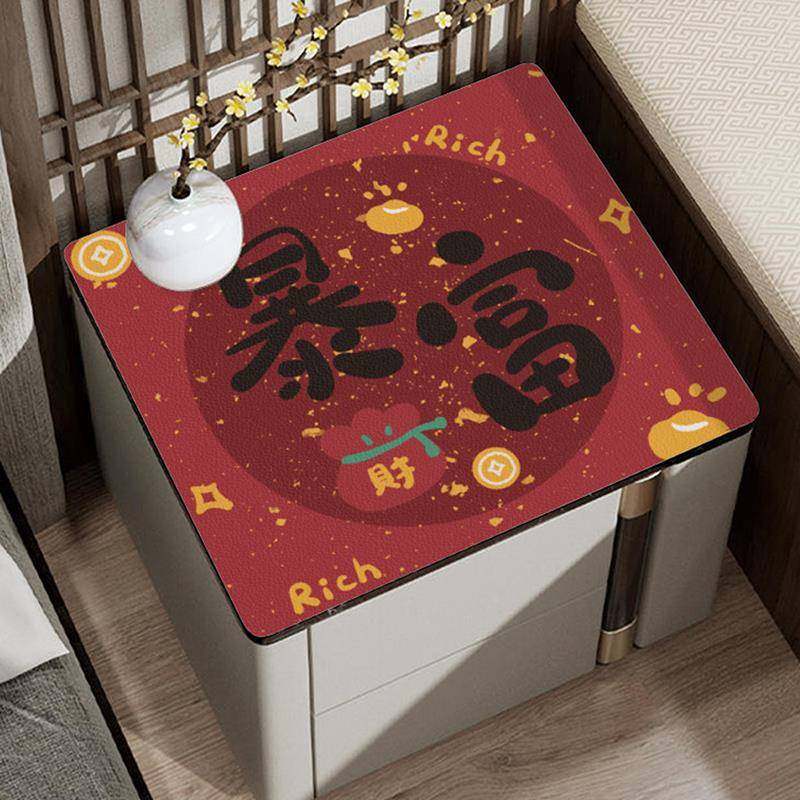 新年新中式轻奢高级感床头柜垫子防水防烫冰箱洗衣机桌垫防尘盖布,居家布艺,桌布,淘宝优惠券,粉丝福利购,淘宝优惠卷