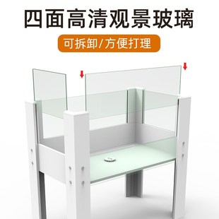 乌龟缸大型落地生态造景玻璃饲养箱家用观赏养龟专用带脚龟箱别墅
