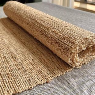 侘寂风手工苎麻茶席桌旗 禅意茶旗 隔热茶垫干泡席长条茶桌布 中式