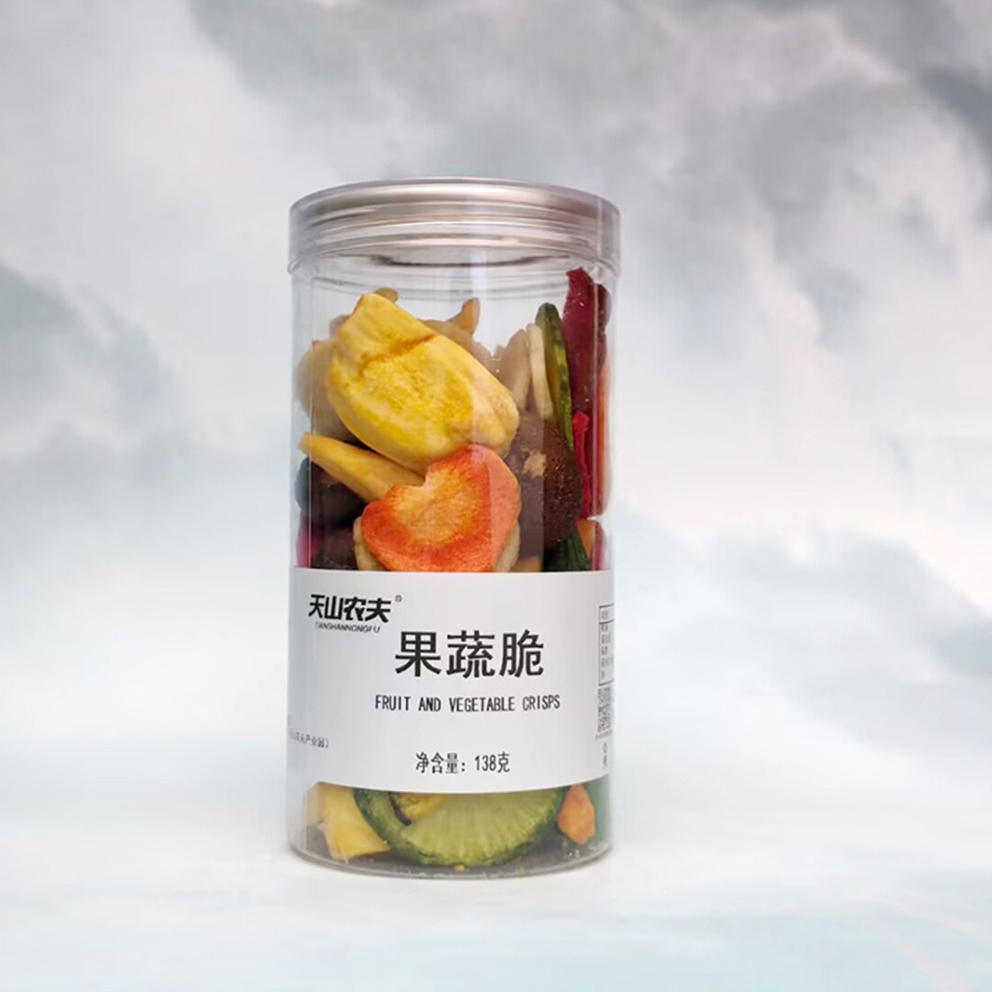 天山农夫混合果蔬脆138g罐装水果干香菇脆秋葵蔬菜休闲办公室零食