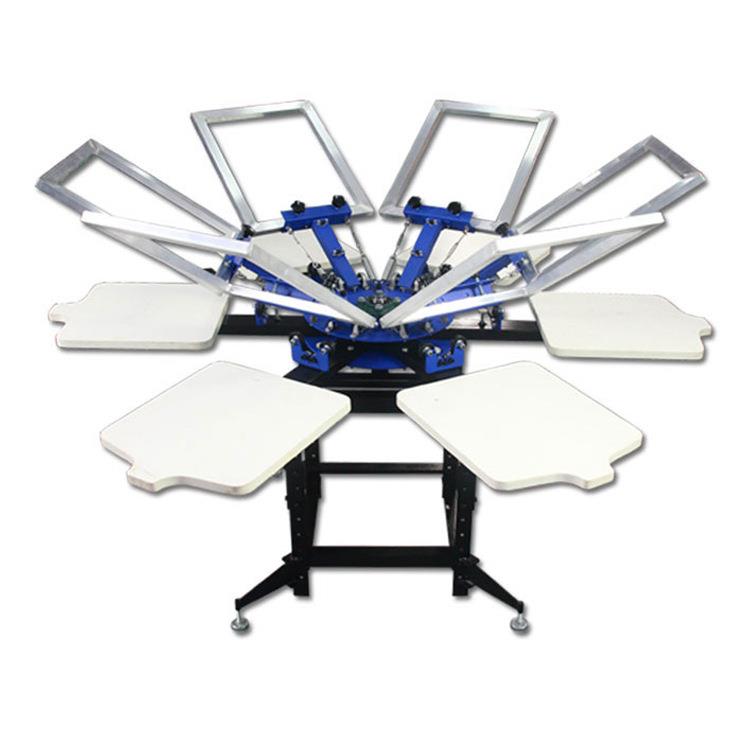 经济实用型六色六工位双轮转丝印机多色丝网印花机厂家直销