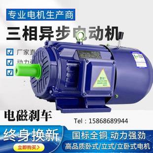 印刷机刹车电机45w55w75w90w110w132w电磁制动三相电动机