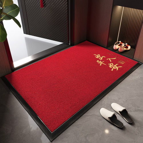 高端红色入户门地垫玄关大门口防滑脚垫耐脏除尘免洗地毯别墅门垫