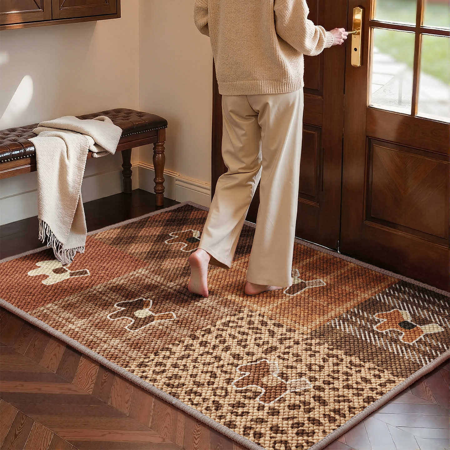 玄关大门脚垫高级感大颗粒入户门地垫新款耐脏防滑耐磨可定制地毯,居家布艺,入户地垫,淘宝优惠券,粉丝福利购,淘宝优惠卷