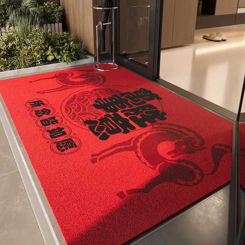 红色入户地垫玄关大门进门脚垫