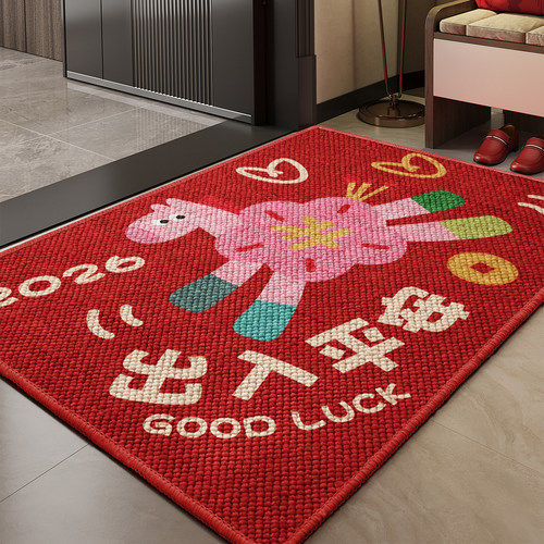 入户门地垫红色新款大颗粒玄关