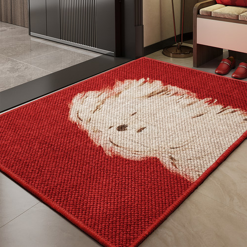 入户地垫高级感红色大颗粒