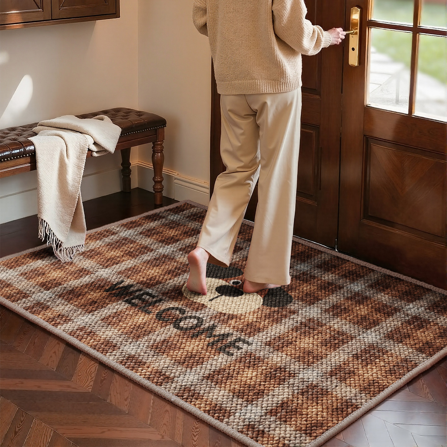 玄关大门脚垫入户门地垫新款高级感大颗粒新款防滑耐磨可定制地毯,居家布艺,入户地垫,淘宝优惠券,粉丝福利购,淘宝优惠卷