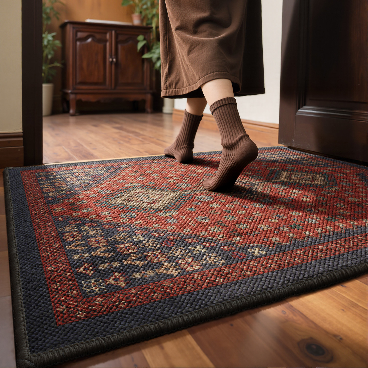 美式入户门地垫民族风玄关进门除尘防滑脚垫高级感大颗粒门口地毯,居家布艺,入户地垫,淘宝优惠券,粉丝福利购,淘宝优惠卷