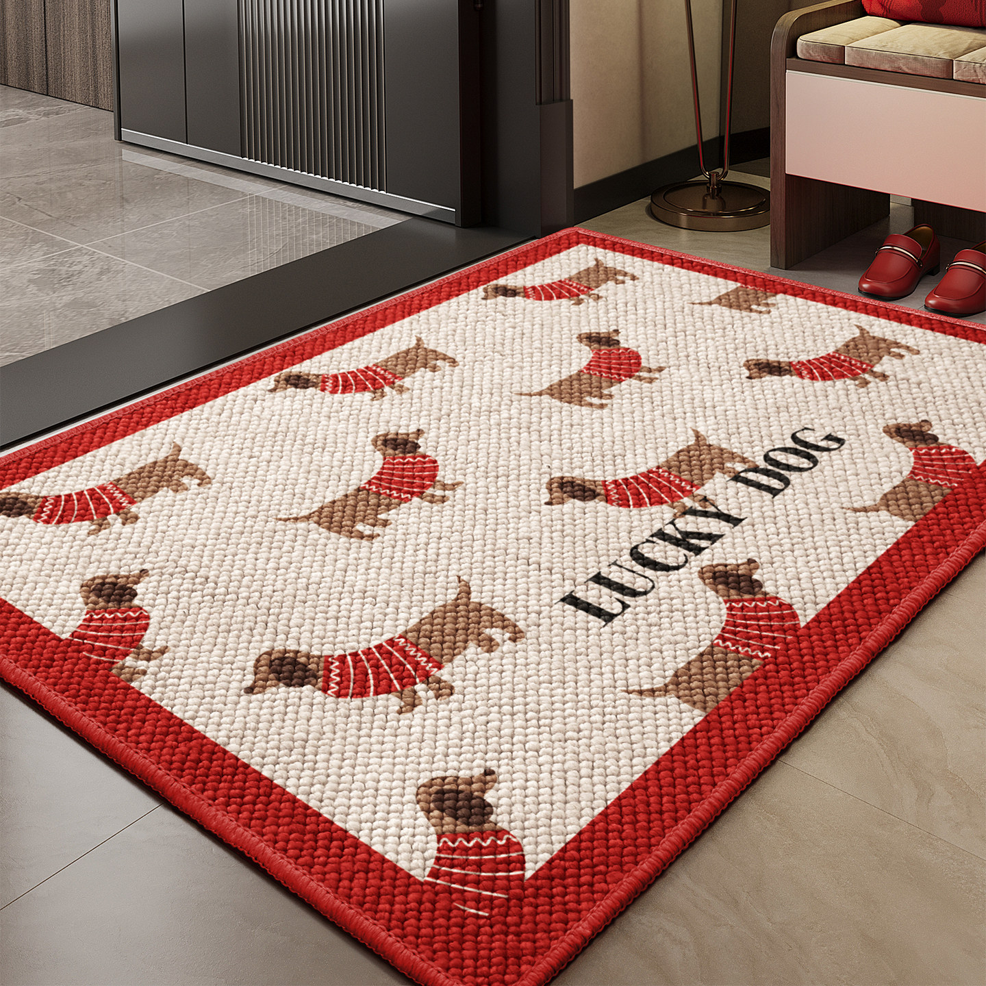 入户防滑耐磨红色大颗粒地垫