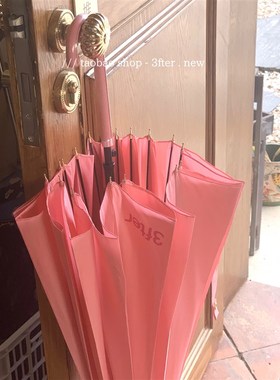 一起喝杯咖啡再回家~3fter自制超结I实细直柄抗风挡雨长柄雨伞