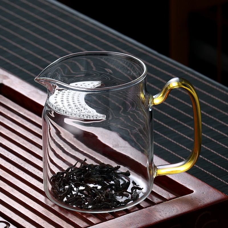 加厚玻璃泡茶杯茶海分茶器日式y月牙公杯茶漏一体大容量分茶器家