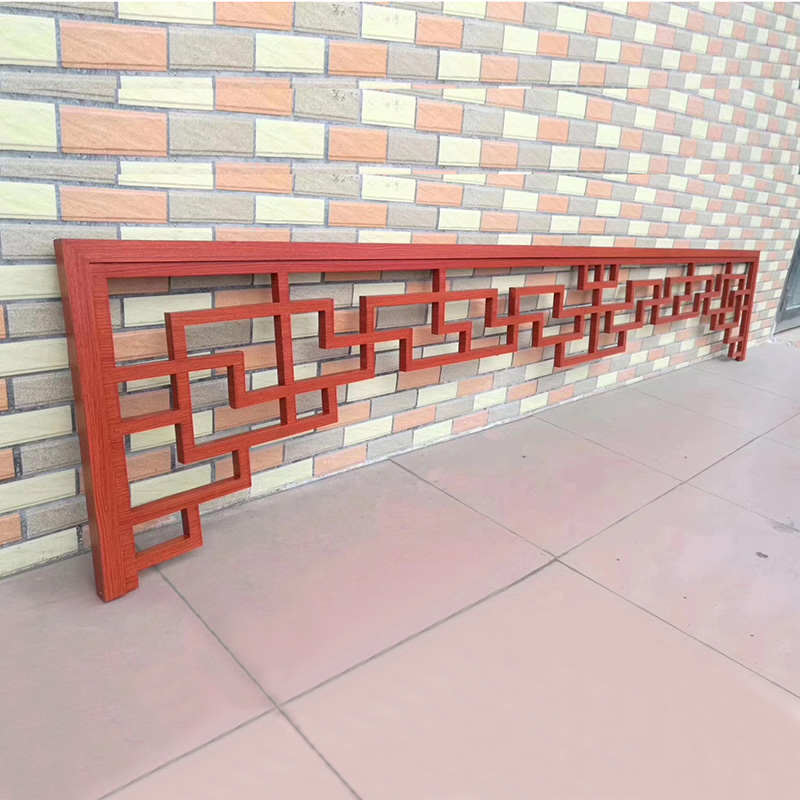 门楣彷木铝合金定制覆q古落镂空花格铝栅纹门窗焊接厂家挂中式雕