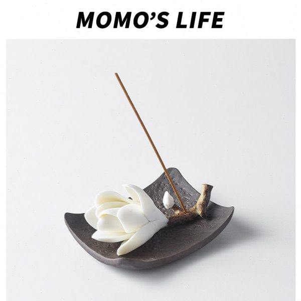 玉兰花线香香插手工陶瓷捏花香座禅意香炉家居檀香香炉摆件礼物,家居饰品,香托/香盘/香座/香插,淘宝优惠券,粉丝福利购,淘宝优惠卷